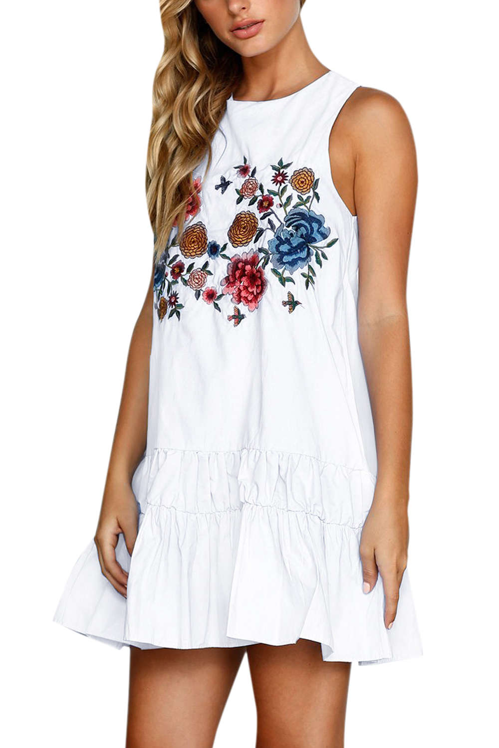 Floral Peplum Hem Dress