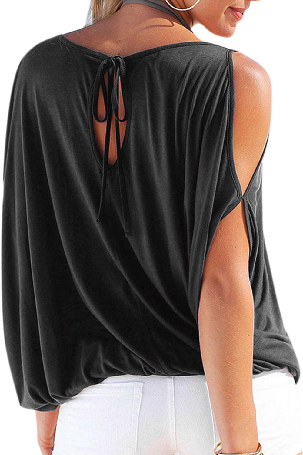  Iyasson Iyasson Women Off the Shoulder Shirring Drape Top