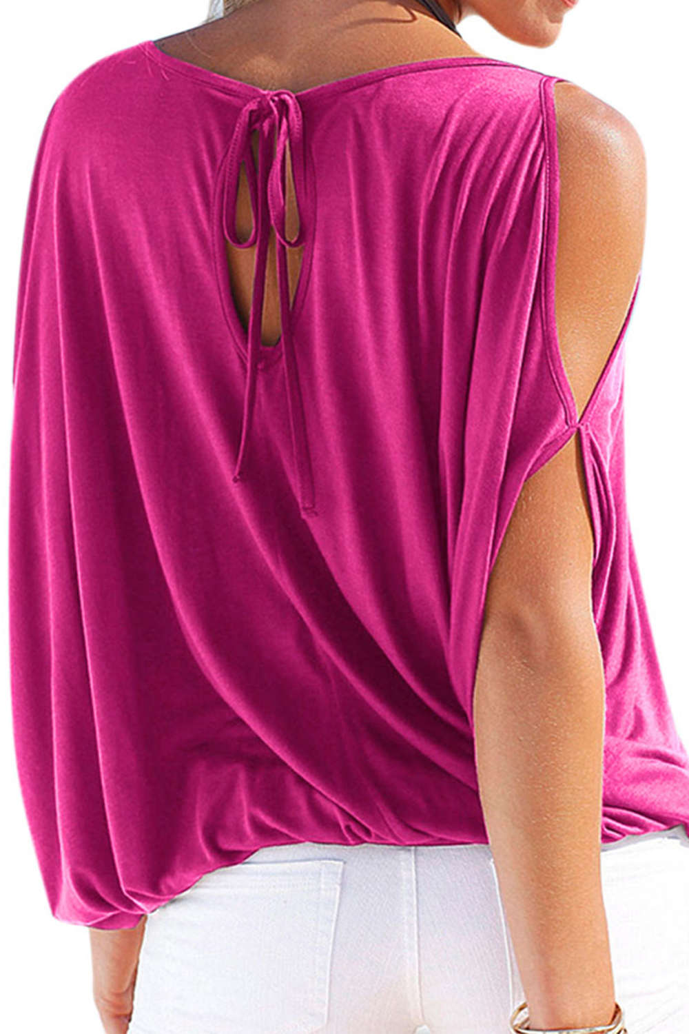  Iyasson Iyasson Women Off the Shoulder Shirring Drape Top