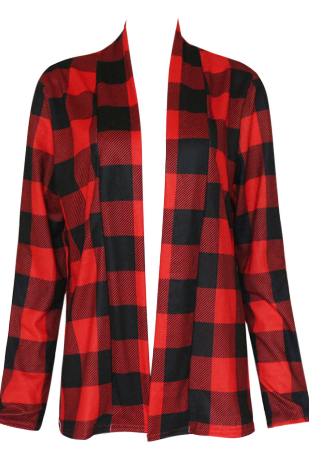 Iyasson Open-Front Sport Plaid Outwear