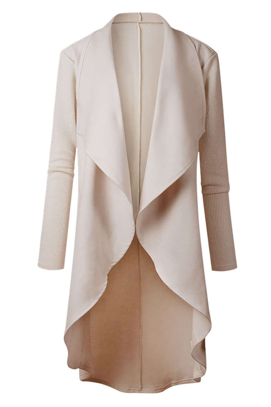 Iyasson Draped Lapel Open Front Cardigan