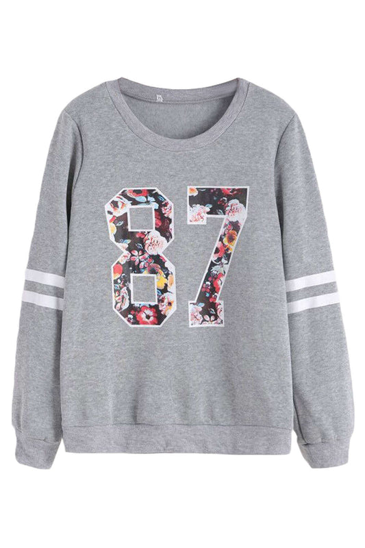 Iyasson Front Print Long Sleeve Sweater 