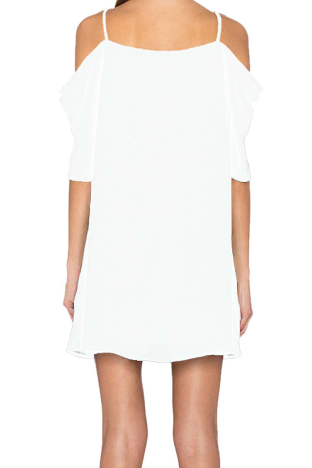 Iyasson Cold Shoulder A-Line Mini Dress