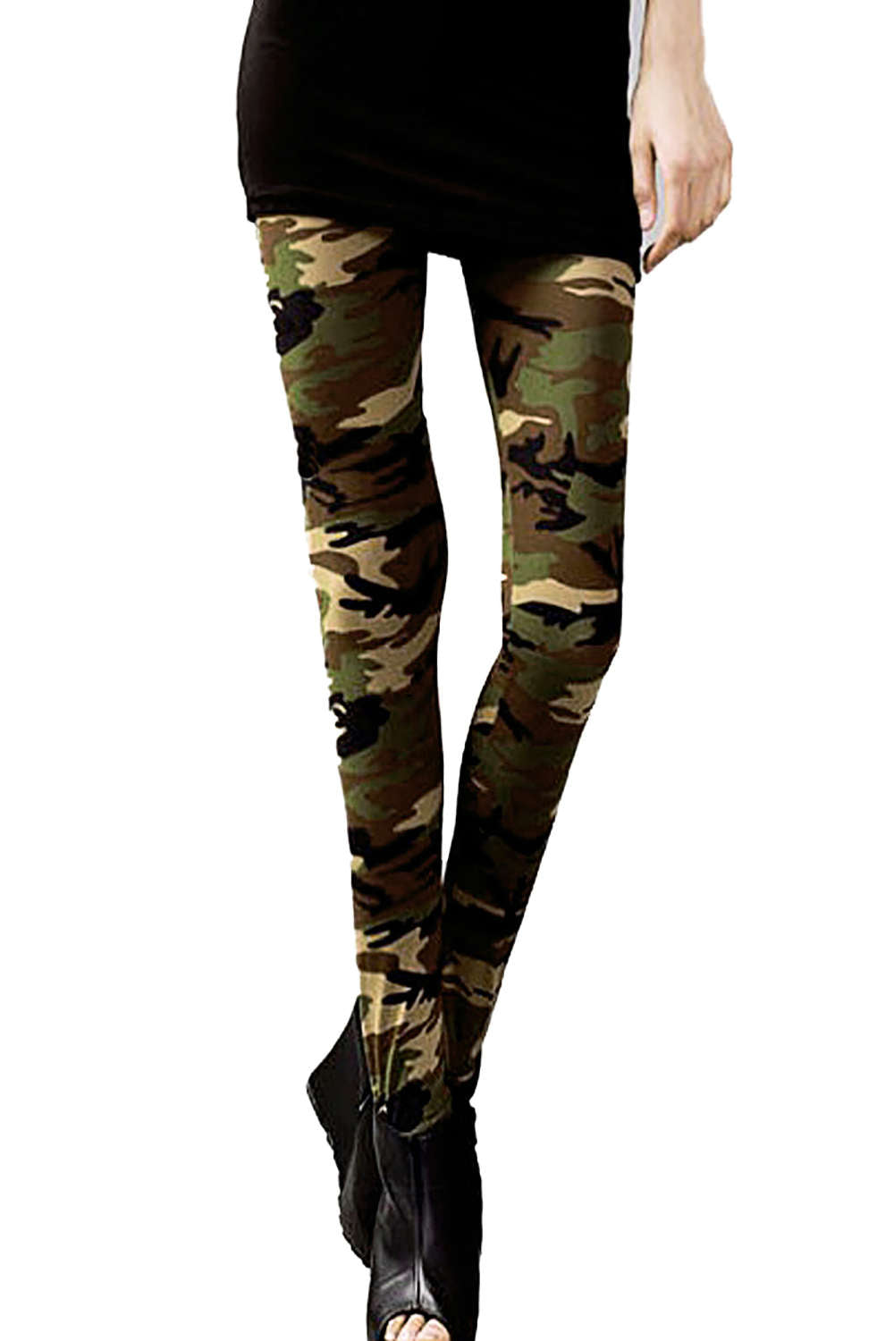 Iyasson Women's Camo Print High-Rise Leggings