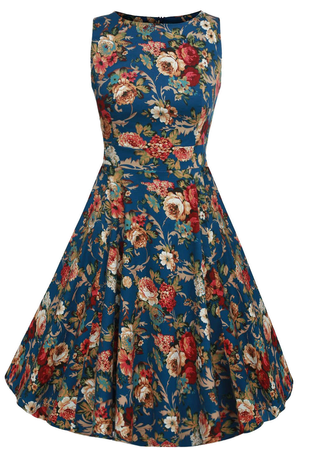 Iyasson Floral Sleeveless A-line Dress