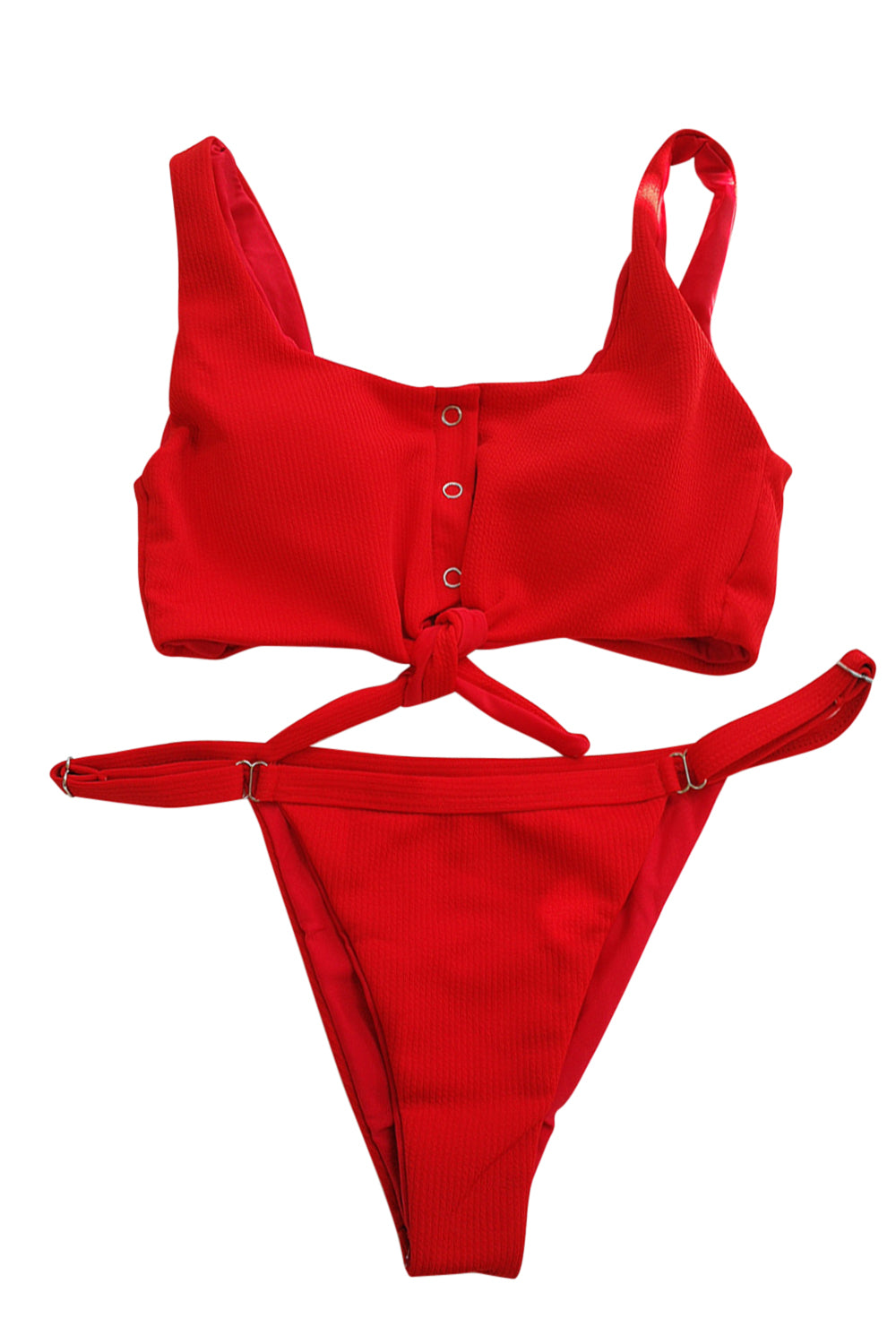 Iyasson Red Sport Style Tank top Bikini Sets