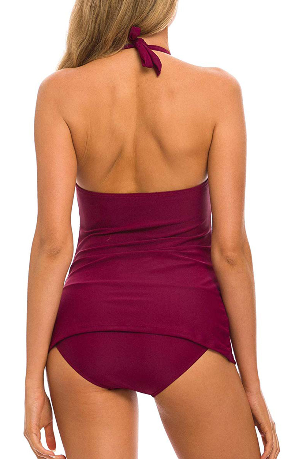 Women's Padded One Piece Swimsuits V-Neck Shirred Tummy Control Bathing Suits