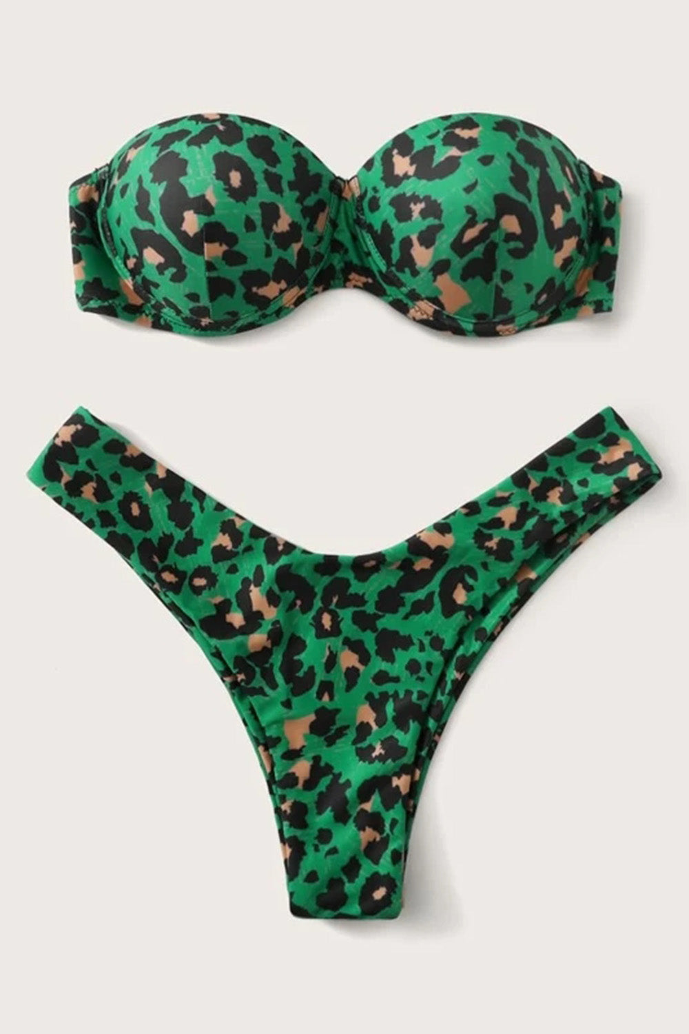 Leopard Underwire High Cut Bikini Swimsuit