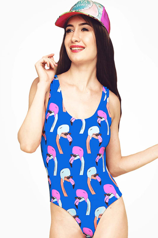 Iyasson Flamingo Cartoon One-piece Swimwear