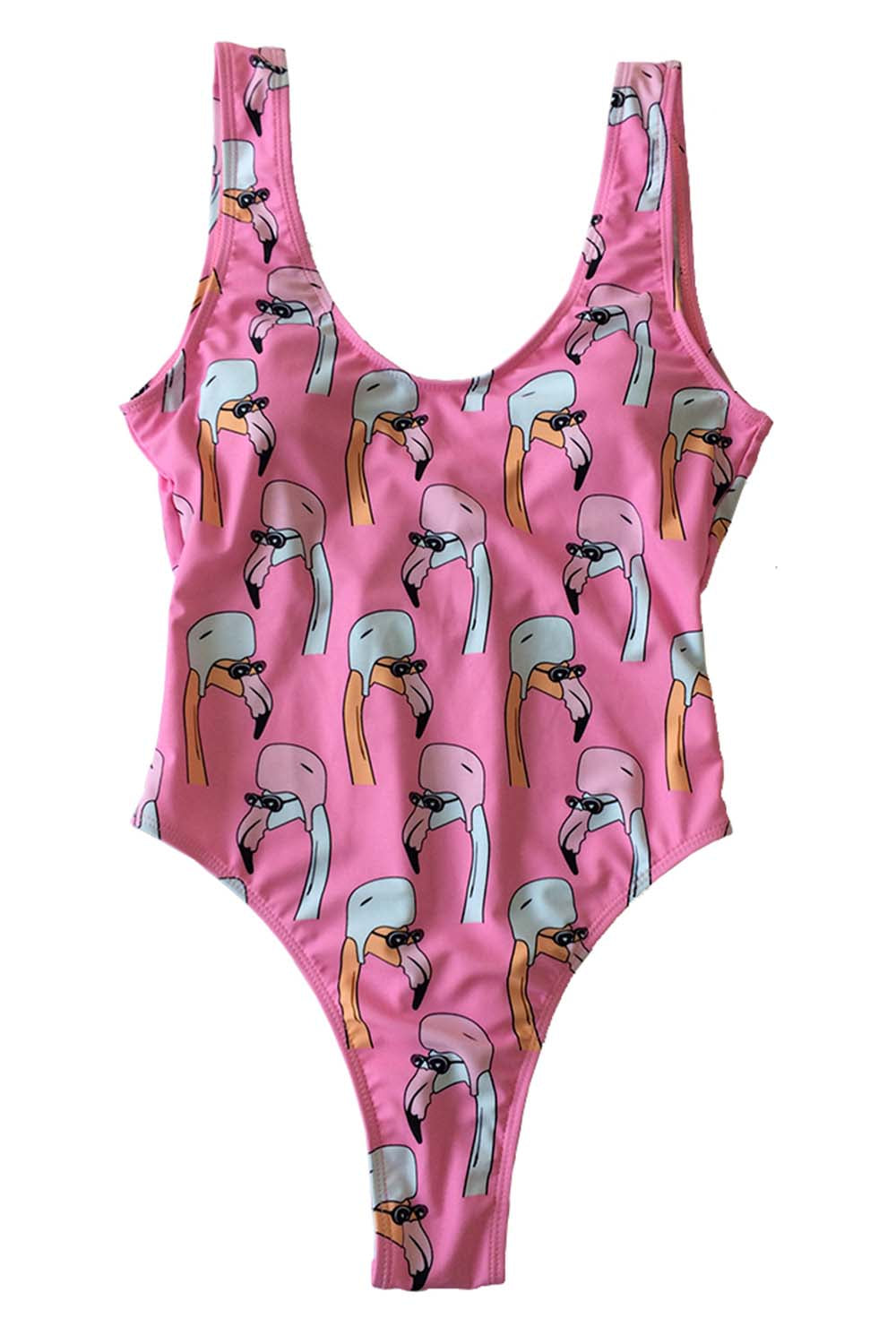 Iyasson Flamingo Cartoon One-piece Swimwear