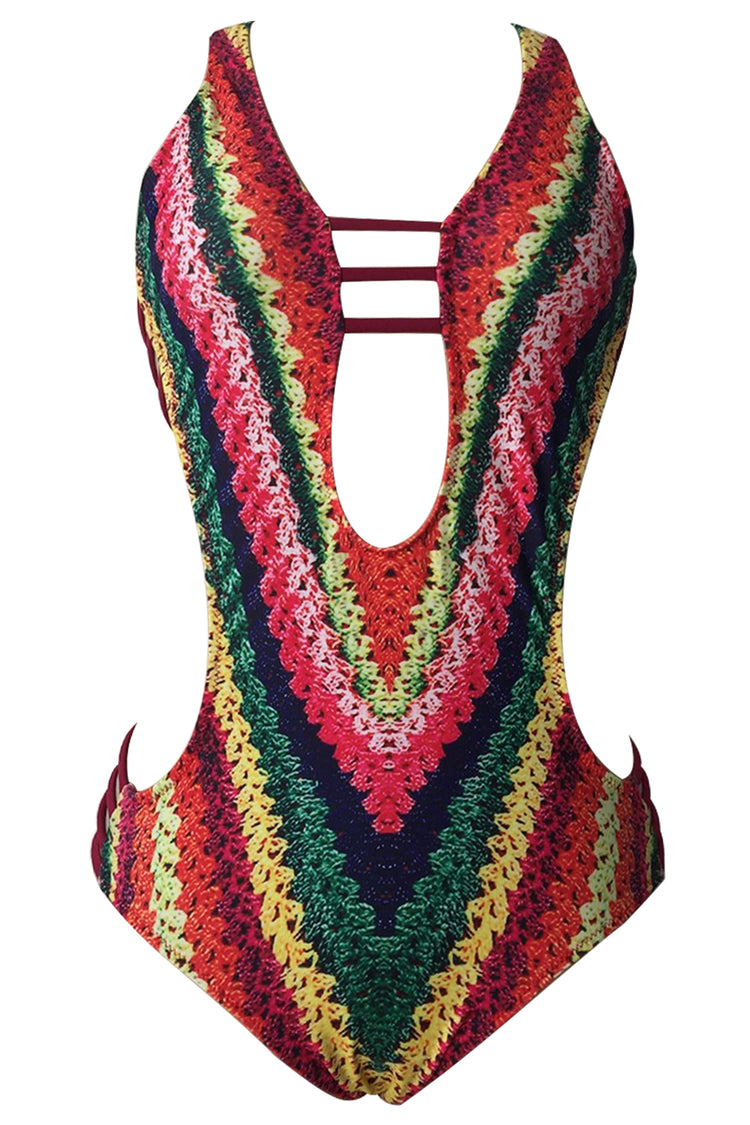 Iyasson Digital Printing One Piece Swimsuit