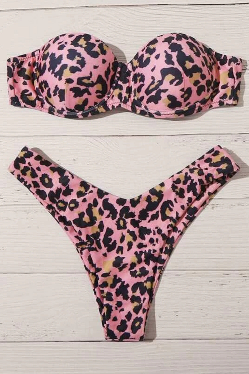 Leopard Underwire High Cut Bikini Swimsuit