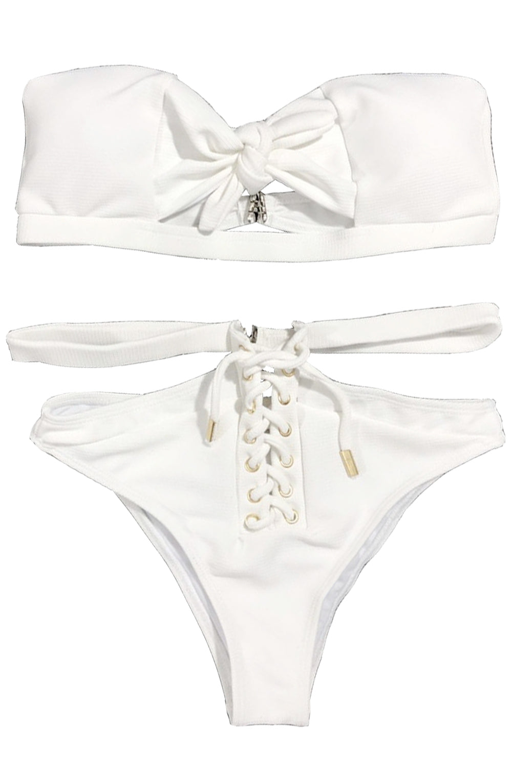 Iyasson White Strapless Bikini Set